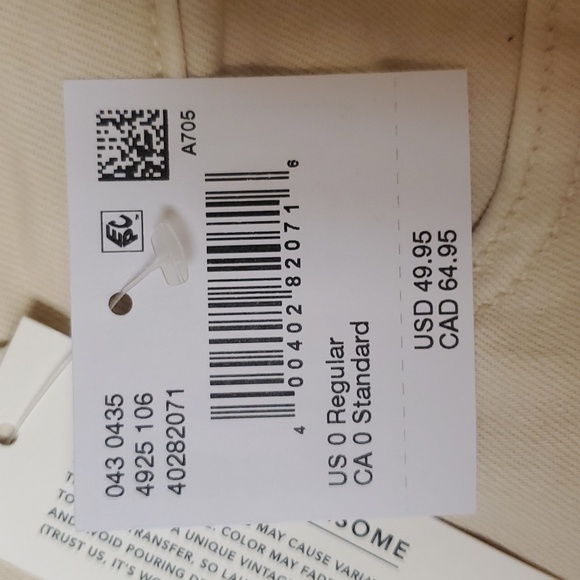 AE Stretch Super High-Waisted Straight Jean in Cream Size 0 / 25W - Picture 13 of 14